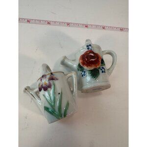 Set of 2 Miniature Japanese Porcelain watering cans from "Occupied Japan" era (1